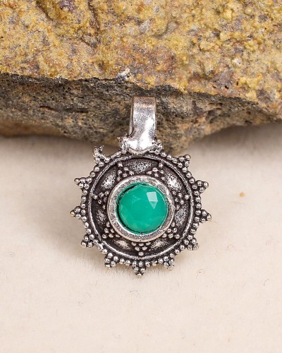Bollywood Look Green Oxidized Nose Ring